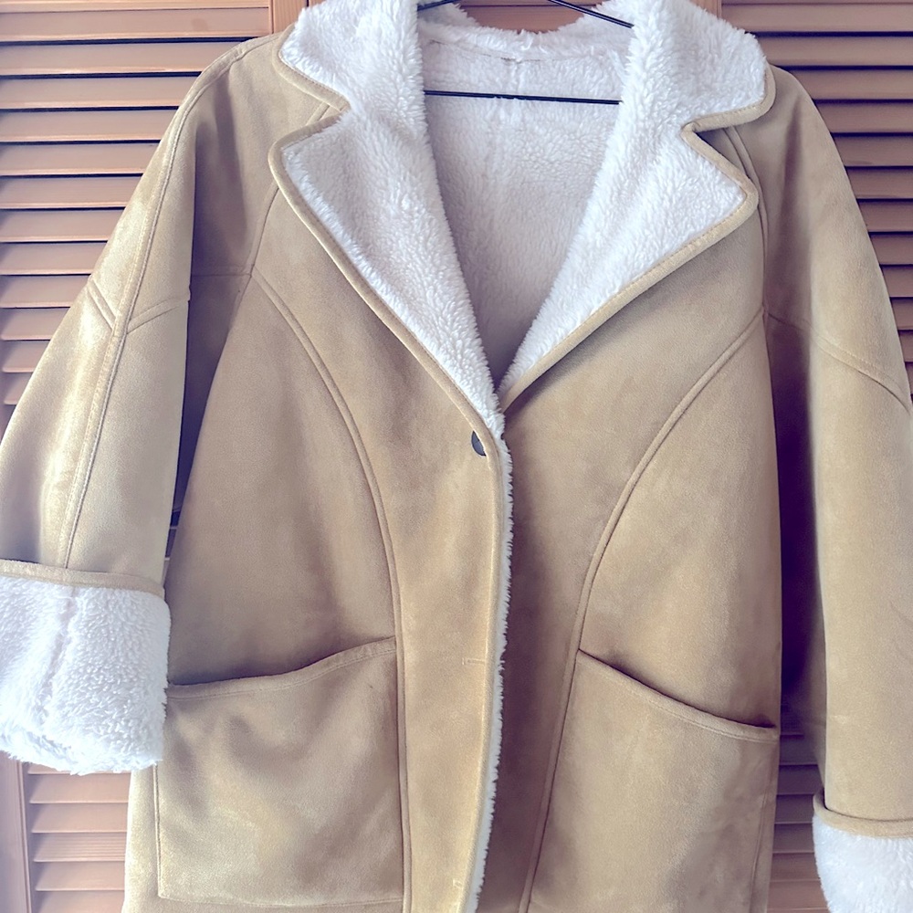 Shearling Lined Suede Coat